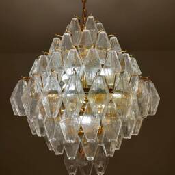 Murano Glass Polyhedral Shaped Clear Poliedri Chandelier - thumbnail 2