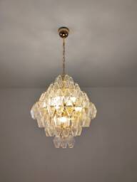 Murano Glass Polyhedral Shaped Clear Poliedri Chandelier
