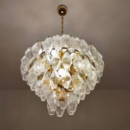 Murano Glass Polyhedral Shaped Clear Poliedri Chandelier - thumbnail 4