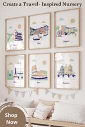 Set Of 6 Posters For Nursery, Customizable Locations & Colors, Sizes 5x7, 8x10, 11x14 - thumbnail 1