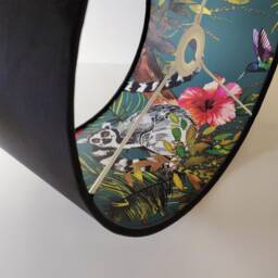 Black Velvet Lampshade With Teal Lemur Lining - thumbnail 2