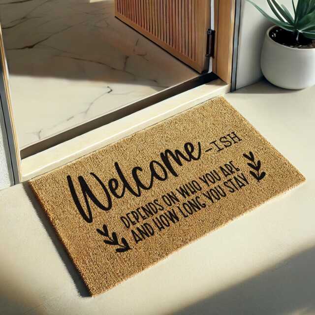 Welcome Ish Doormat - Funny Coir Mat That Depends On Who You Are & How Long Stay Front Door For Indoor Or Outdoor Use - image 1