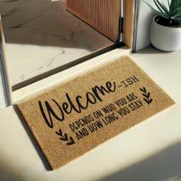 Welcome Ish Doormat - Funny Coir Mat That Depends On Who You Are & How Long Stay Front Door For Indoor Or Outdoor Use - thumbnail 1