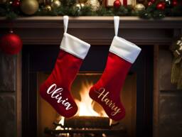 Holiday Stocking Name Tags - Diy Iron On Labels Create Your Own Xmas Patch - thumbnail 1