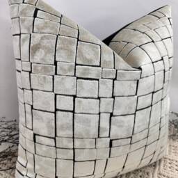 style No. 174 - Luxury Champagne Grey Black Textured Velvet Cushion For A Bed, Sofa, Sofa Set. Cushion From The Couture - thumbnail 2