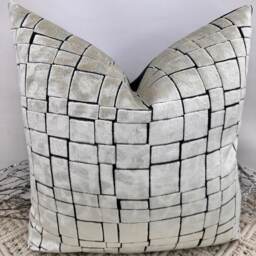style No. 174 - Luxury Champagne Grey Black Textured Velvet Cushion For A Bed, Sofa, Sofa Set. Cushion From The Couture