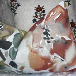 "Watercolour Floral Fall Leaf Cushion Cover - 12"" X 20" - thumbnail 2