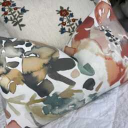 "Watercolour Floral Fall Leaf Cushion Cover - 12"" X 20" - thumbnail 4