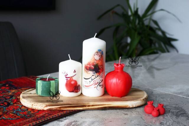 Yalda Night, Candle , Persian Decoration, Watermelon Candle, Fruit Candle, Flower Candle, Nowruz Candle, Pomegranate ?????? ???? ???????? - image 1