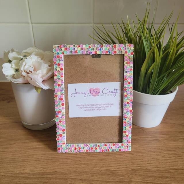 Colourful Rose Clay Slices Photo Frame 4 X 6 Inches - image 1
