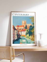 Canterbury Cathedral Travel Poster Vintage British Print - thumbnail 1