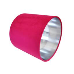 Cerise Pink Lampshade in Velvet With Silver Lining, Large Plain Ceiling Lightshade - thumbnail 3