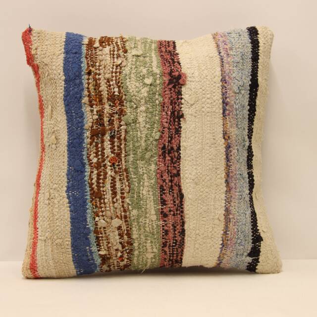 Kilim Pillow Cover 16x16 Throw Pillows Decorative Boho Interior Design Retro Home Decor Ethnic Pillowcover Natural Dyekilim Cushion 4Kf-470 - image 1