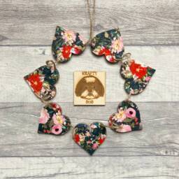 Floral Heart Garland, Wooden Botanical Bunting, Gardening Gifts, Flower Wall Decor For Her - thumbnail 1