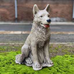 Massive German Shephard Sculpture Concrete Dog Figure Outdoor Cement Decoration Dog Lover Gift Handmade - thumbnail 3