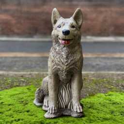 Massive German Shephard Sculpture Concrete Dog Figure Outdoor Cement Decoration Dog Lover Gift Handmade - thumbnail 2