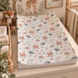 Woodland Animals Wedge Baby Changing Mat - Anti Roll Nursery Animal Forest - thumbnail 2