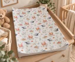 Woodland Animals Wedge Baby Changing Mat - Anti Roll Nursery Animal Forest