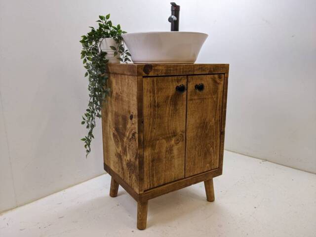 The Quebec/ A Handmade Solid Wood Bathroom Vanity Unit - image 1