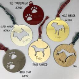 Personalised Chihuahua Christmas Bauble Birch Plywood Pet Decoration With Breed Options - thumbnail 2