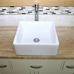 Bathroom Vanity Unit Painted White - Travertine Top Ceramic Basin Choice 1161Pttcbc - thumbnail 3