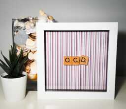 Ocd Scrabble Art Frame - Novelty Gift For An Personality Light Humour Christmas Birthday Secret Santa Stocking Filler
