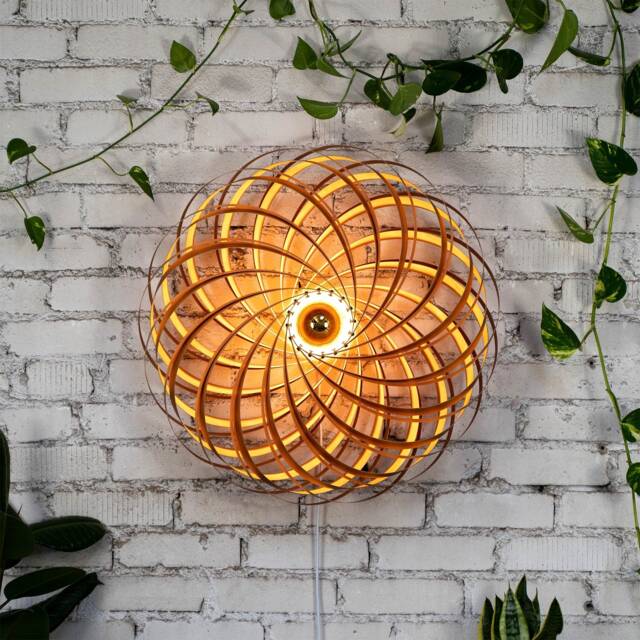Designer Wall Lamp Made Of Cherry Wood. Handmade Wooden From Cologne Studio - image 1