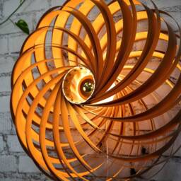 Designer Wall Lamp Made Of Cherry Wood. Handmade Wooden From Cologne Studio - thumbnail 3