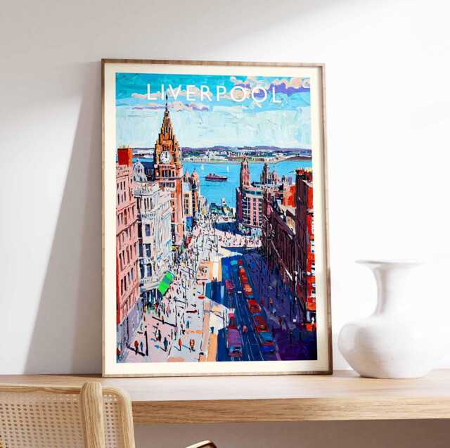 Liverpool Skyline Art Print UK Cityscape Poster - image 1