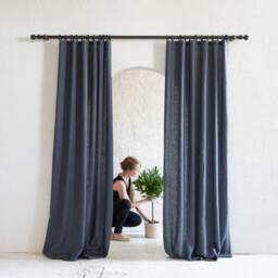 Wave Fold Linen Curtains, Drapes For Bedroom, Custom Living Room Curtain Panels - thumbnail 3