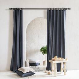 Wave Fold Linen Curtains, Drapes For Bedroom, Custom Living Room Curtain Panels