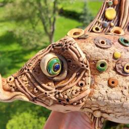 Handmade Ceramic Bass, Unique Fish Wall Art, Fisherman Gift - thumbnail 3