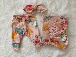 Newborn Girl Take Home Set. Swaddle Blanket & Hat Or Headband Leggings. Photo Prop. Baby Shower Gift - thumbnail 1