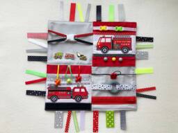 Activity Blanket Firetruck Fireman Red Car Sensory Mat Boys Travel Toy Busy Board
