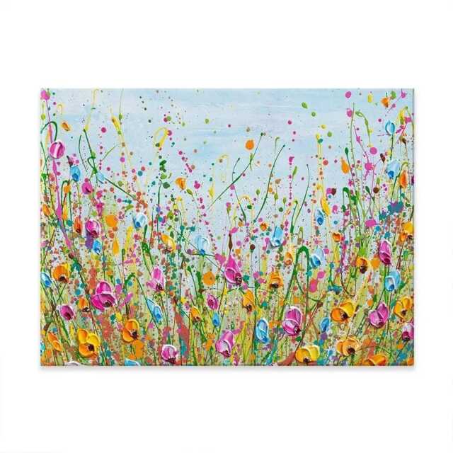 Spring Meadow Floral Canvas Print, Olga Tkachyk, Paint Splash Wall Art - image 1