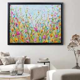 Spring Meadow Floral Canvas Print, Olga Tkachyk, Paint Splash Wall Art - thumbnail 3