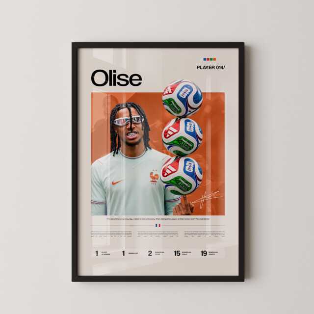Michael Olise France Stats Poster, Football Wall Art, Soccer Print, Winger Gift - image 1