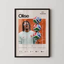 Michael Olise France Stats Poster, Football Wall Art, Soccer Print, Winger Gift - thumbnail 1