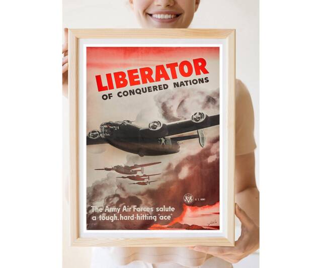 Reprint Of A Wwii Us Army Air Force Propaganda Poster - B24 Liberator - image 1
