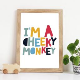 Set Of 2 Nursery Prints, Boys Bedroom Decor, Playroom Monkey Print, Wall Art, Prints - thumbnail 3