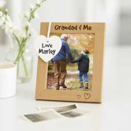 Grandad & Me Photo Frame, Personalised Plaque & Picture Frame Gift, Grandpa Present, Gift For Grandparents - thumbnail 1