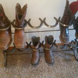 Horseshoe Boot Rack, Mudroom Storage, Cowboy Holder, Entryway Organizer & Shoe New Home Gift For Men, Decor, Country - thumbnail 3