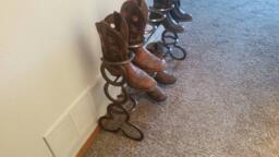Horseshoe Boot Rack, Mudroom Storage, Cowboy Holder, Entryway Organizer & Shoe New Home Gift For Men, Decor, Country