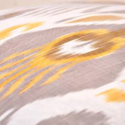 Silver Ikat Pillow Cover, Handmade Silk Cotton Cushion - 20x20 - thumbnail 3