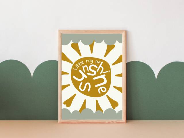 Little Ray Of Sunshine Print, Colourful Print For Child's Room Or Playroom - Print Only - image 1