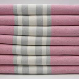 "Turkish Towel, Pink & Gray Towel, Turkish Bath Towel, Hammam Towel, 40""x70" - thumbnail 3