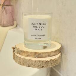 Light When Dog Farts Funny Candle Gift Soy Wax Vegan Owner - thumbnail 2