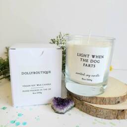 Light When Dog Farts Funny Candle Gift Soy Wax Vegan Owner - thumbnail 3