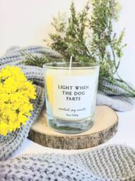 Light When Dog Farts Funny Candle Gift Soy Wax Vegan Owner - thumbnail 1