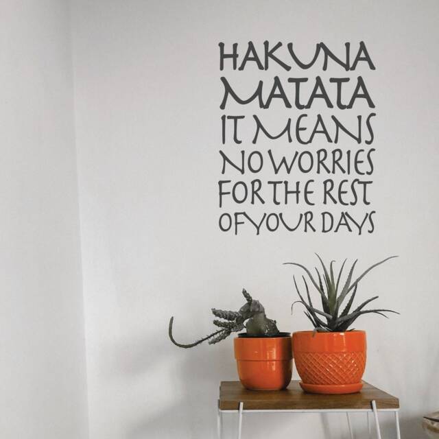 Hakuna Matata Wall Vinyl - It Means No Worries Decal Sticker Quote - image 1